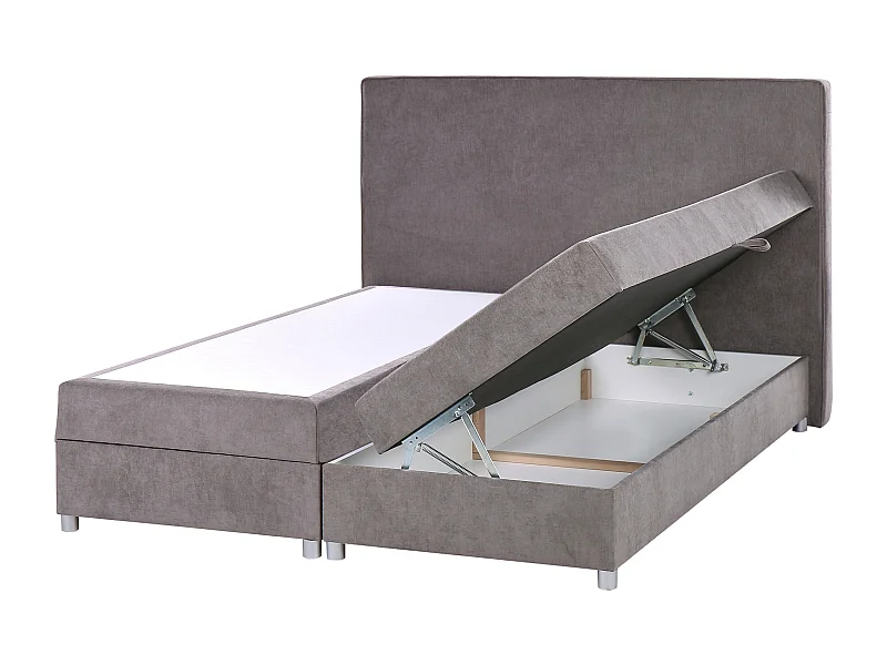 Lit boxspring avec rangement Tissu MINISTER 160 x 200 cm Taupe