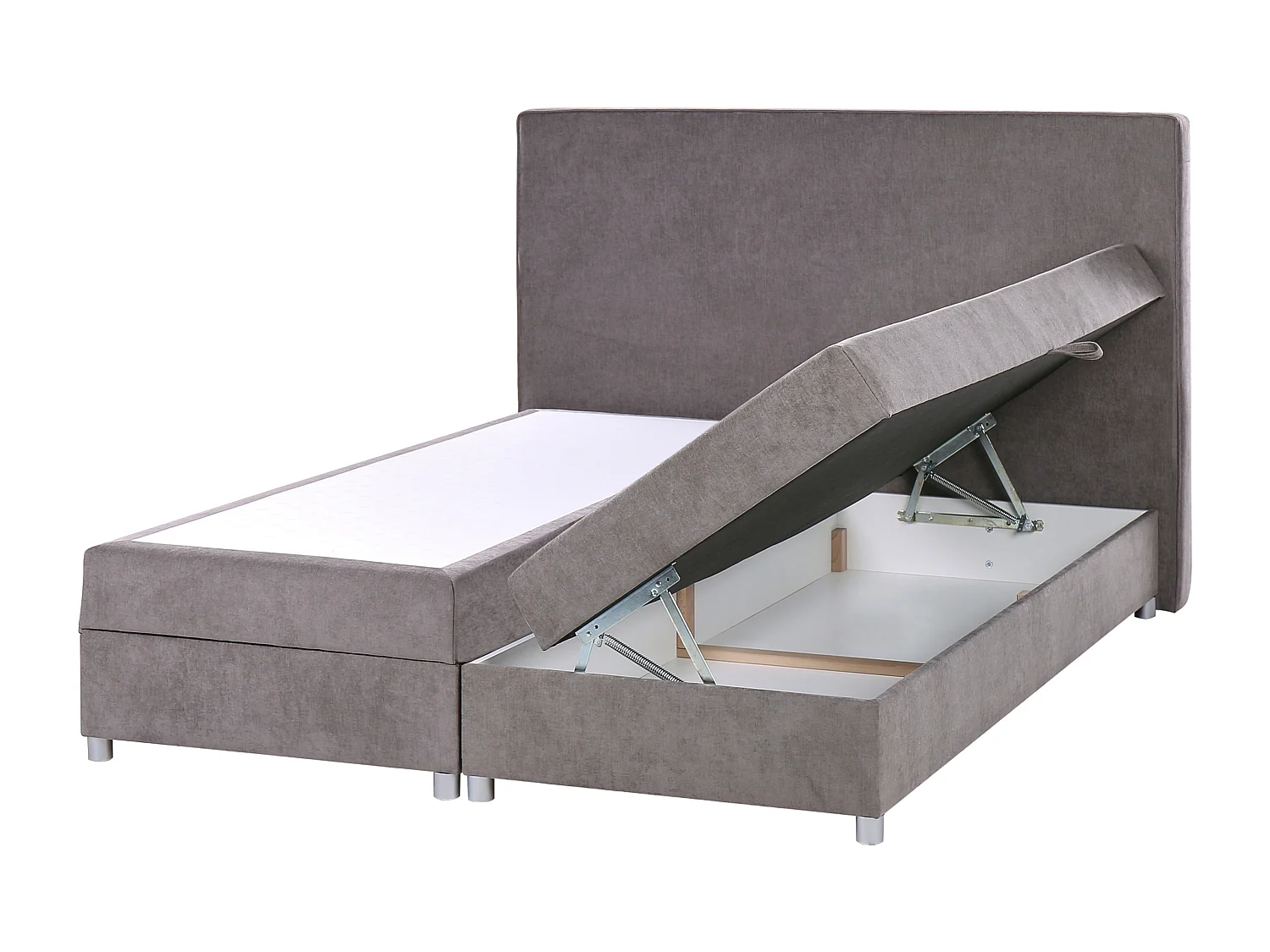 Boxspringbett mit Stauraum Stoff MINISTER 160 x 200 cm Taupe