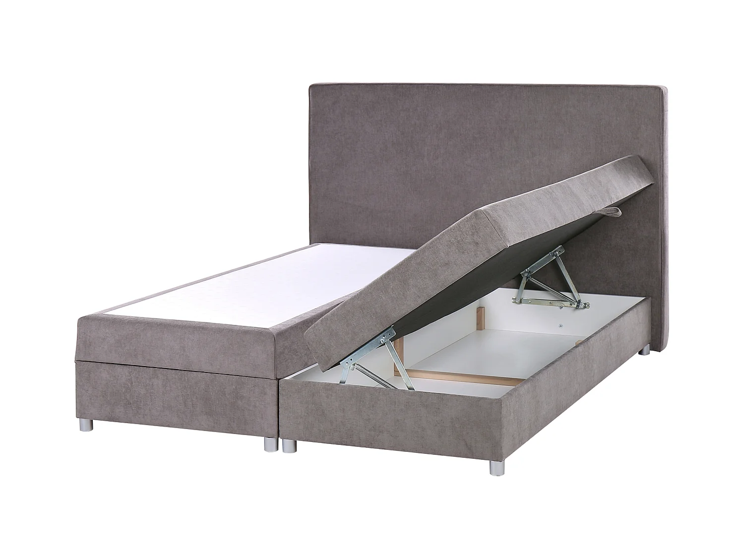 Lit boxspring avec rangement Tissu MINISTER 160 x 200 cm Taupe