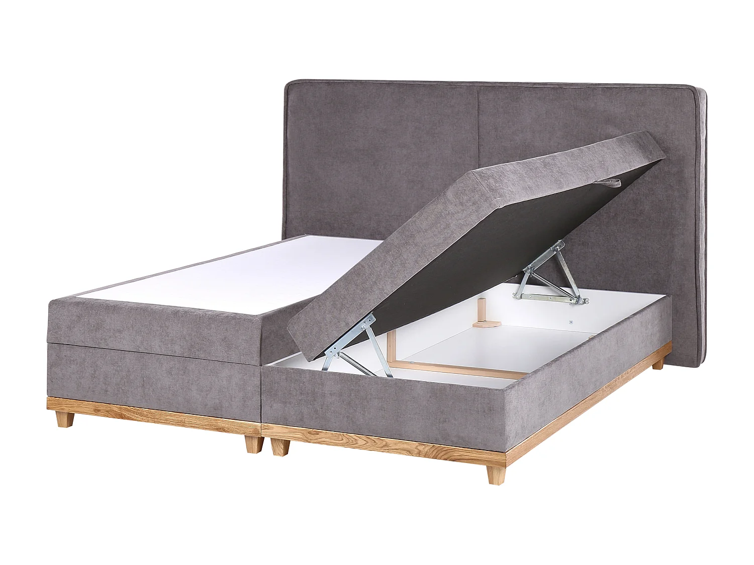 Lit boxspring avec rangement Tissu DYNASTY 180 x 200 cm Taupe