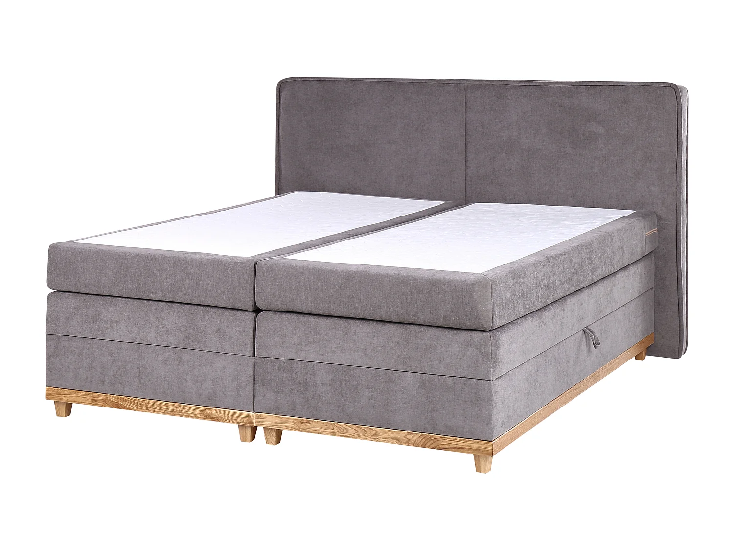 Lit boxspring avec rangement Tissu DYNASTY 180 x 200 cm Taupe