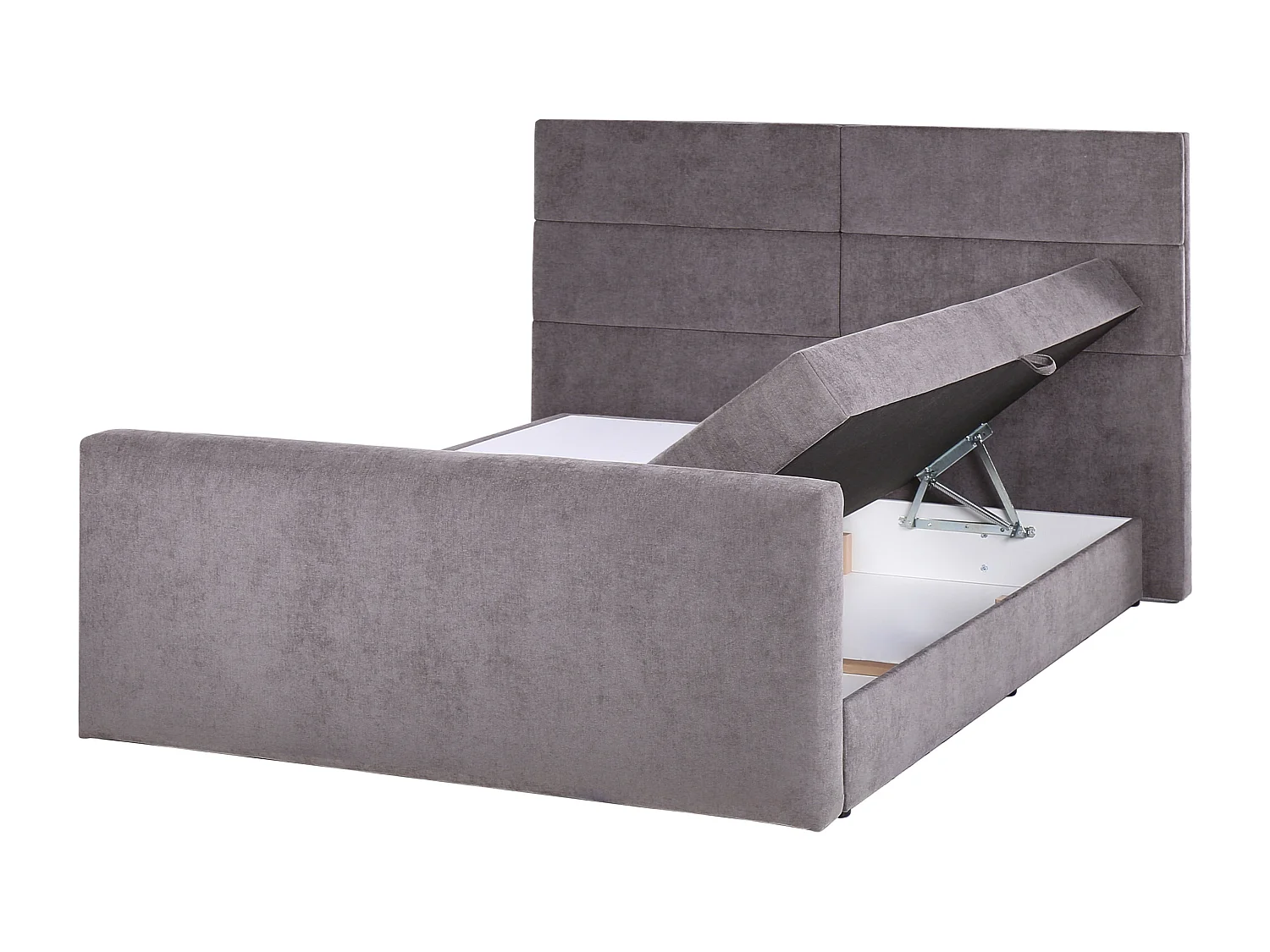 Lit boxspring avec rangement Tissu ARISTOCRAT 160 x 200 cm Taupe