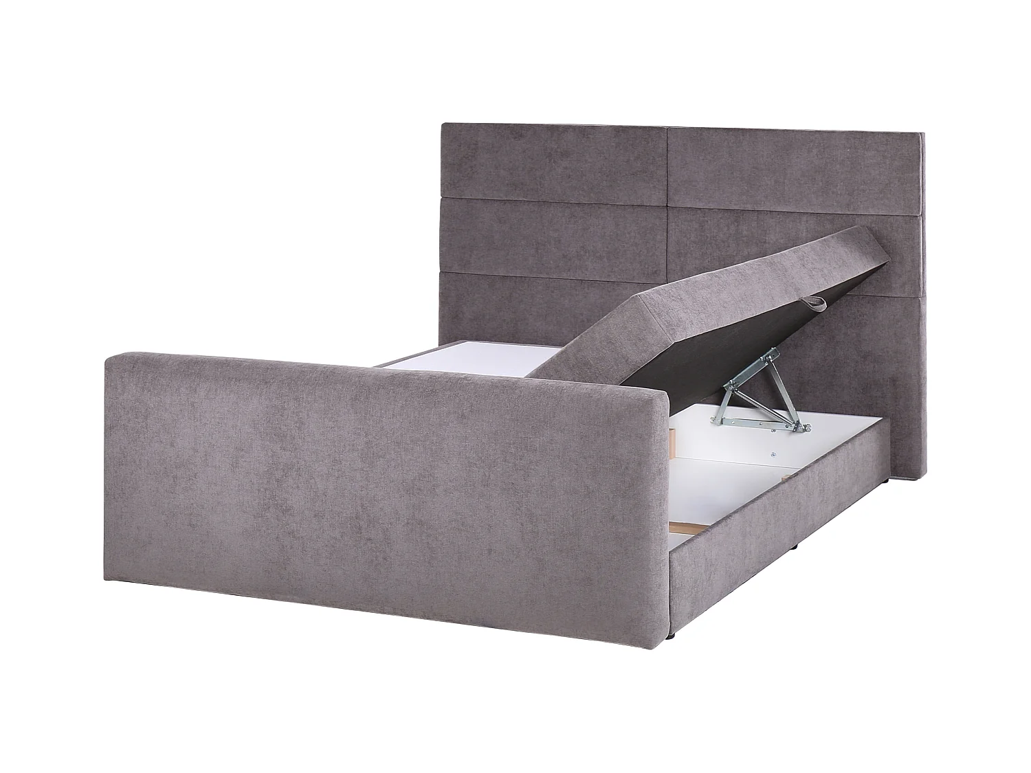 Lit boxspring avec rangement Tissu ARISTOCRAT 160 x 200 cm Taupe