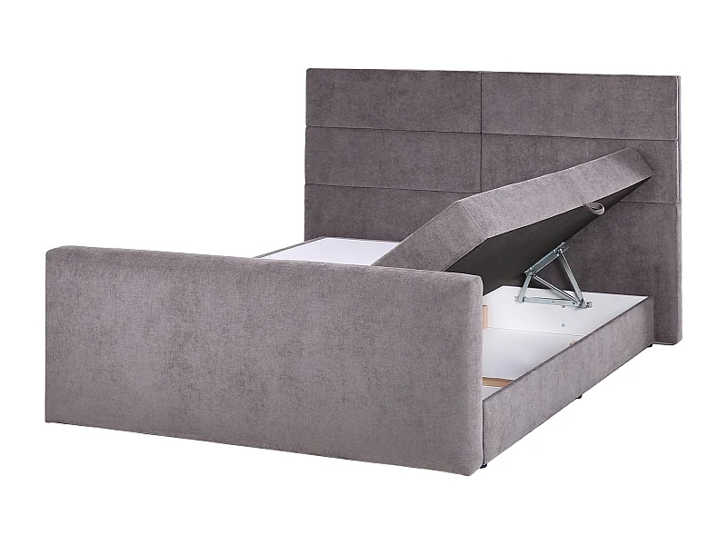 Lit boxspring avec rangement Tissu ARISTOCRAT 160 x 200 cm Taupe