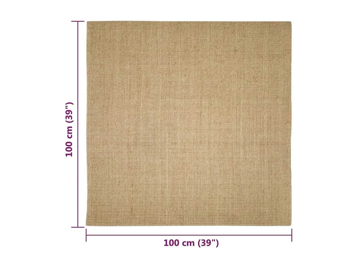 Tapete de sisal para poste arranhador 100x100 cm
