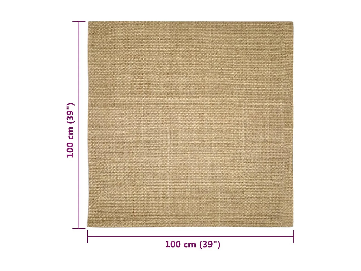 Tapete de sisal para poste arranhador 100x100 cm