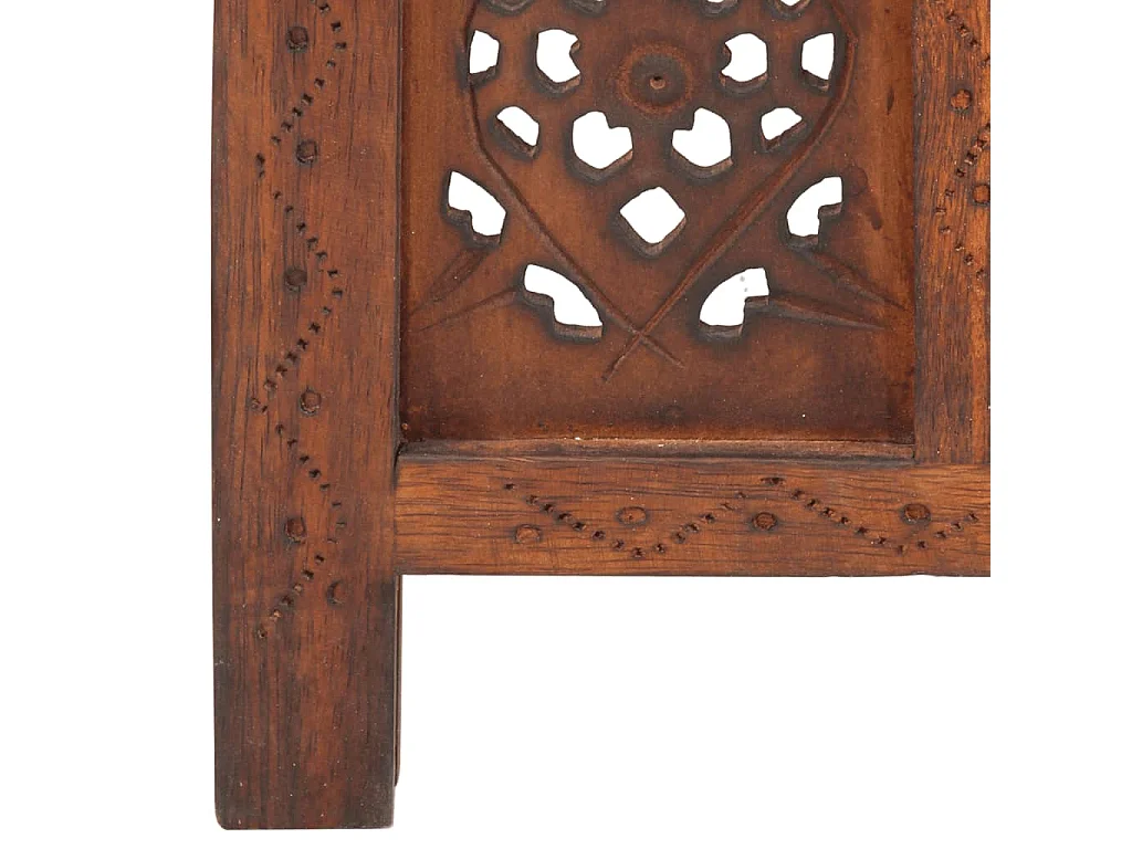 3-tlg. Raumteiler Handgeschnitzt Braun 120×165 cm Mangoholz