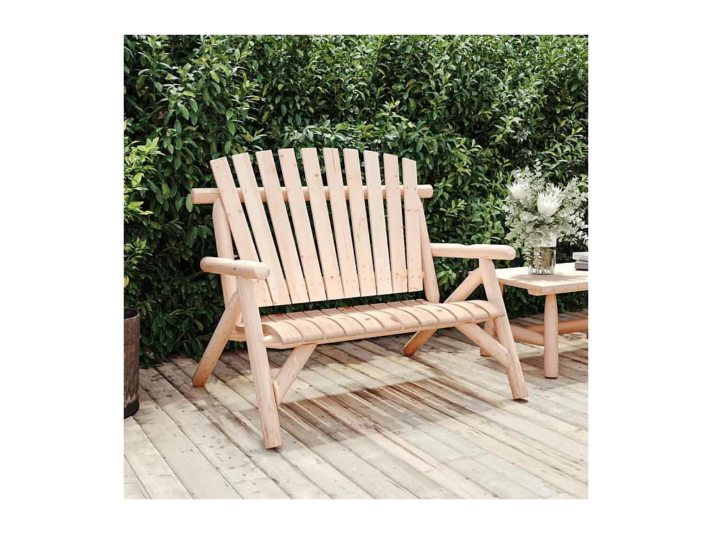 Banc de jardin à 2 places 119x85x98 cm bois massif d'épicéa