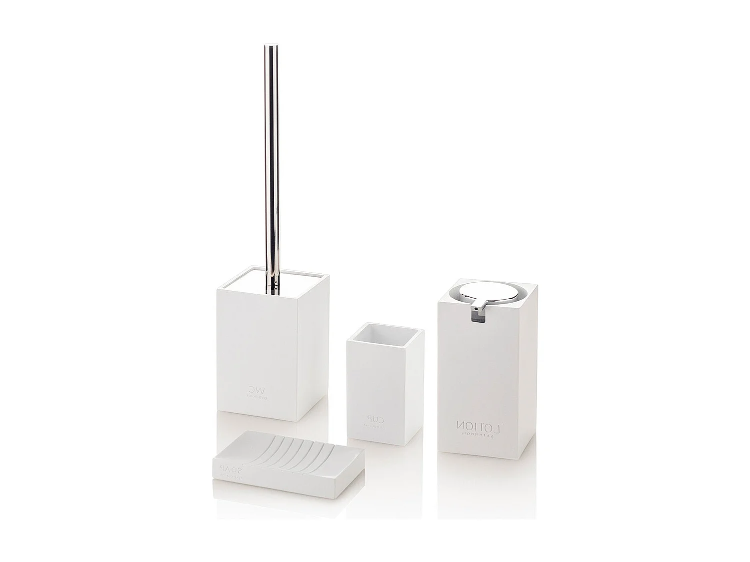 Badezubehör-Set modern aus Harz und ABS Doha - Weiß