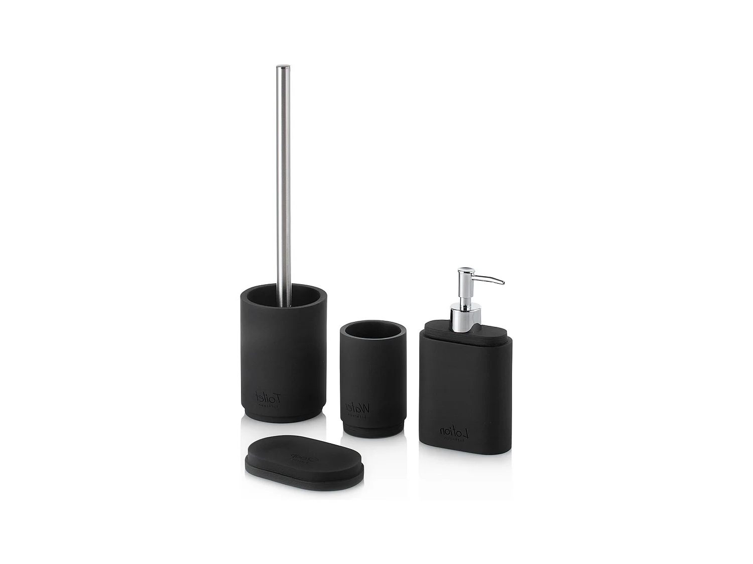 Set bagno 4 pezzi ZIMA nero