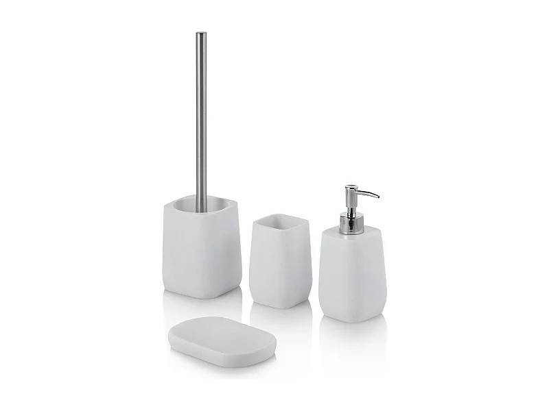 Set bagno 4 pezzi CAPUA bianco