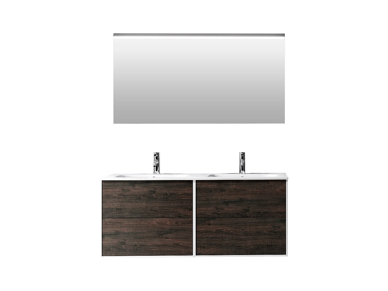 Doppelwaschbecken Zusammensetzung  4 Stücke braun - IGEA