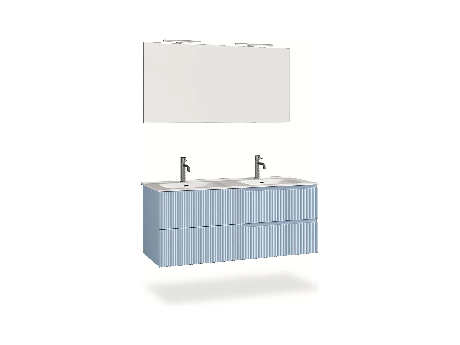 Ensemble salle de bain double vasque 5 pièces VENERE tiffany bleu