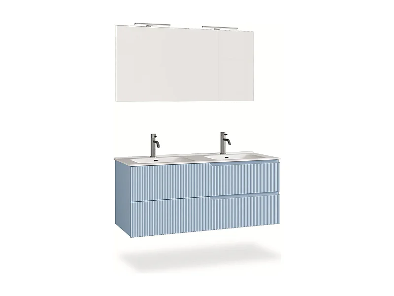 Ensemble salle de bain double vasque 5 pièces VENERE tiffany bleu