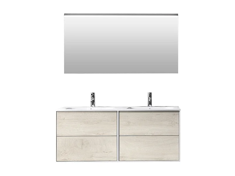 Doppelwaschbecken Zusammensetzung  4 Stücke Eiche Alaska - IGEA