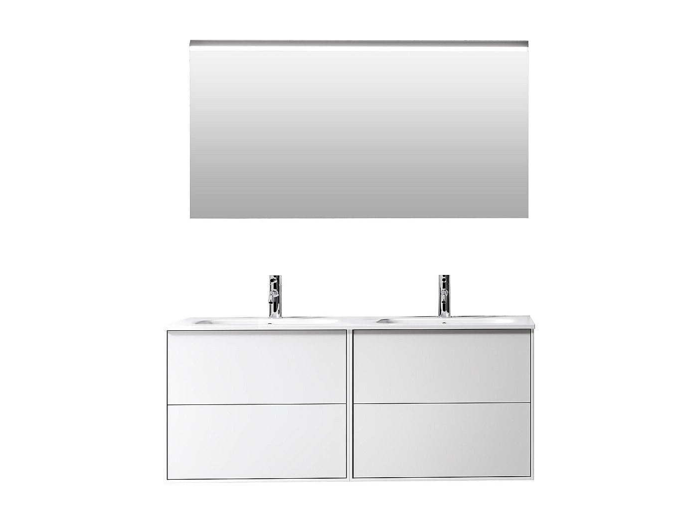 Ensemble de salle de bain double vasque 4 pièces IGEA blanc