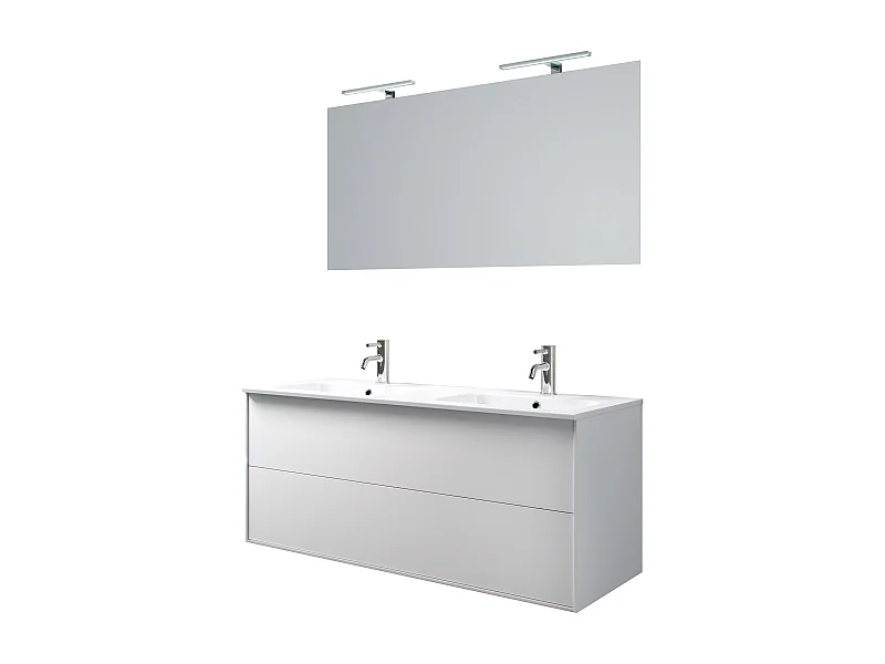 Ensemble de salle de bain double vasque 5 pièces IGEA blanc mat