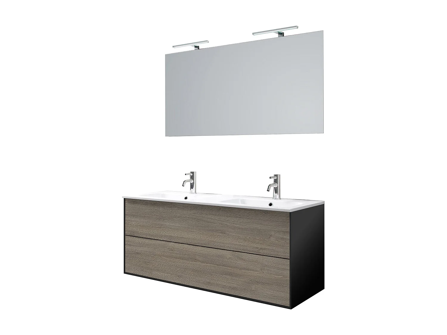 Ensemble de salle de bain double vasque 5 pièces IGEA chêne cendré