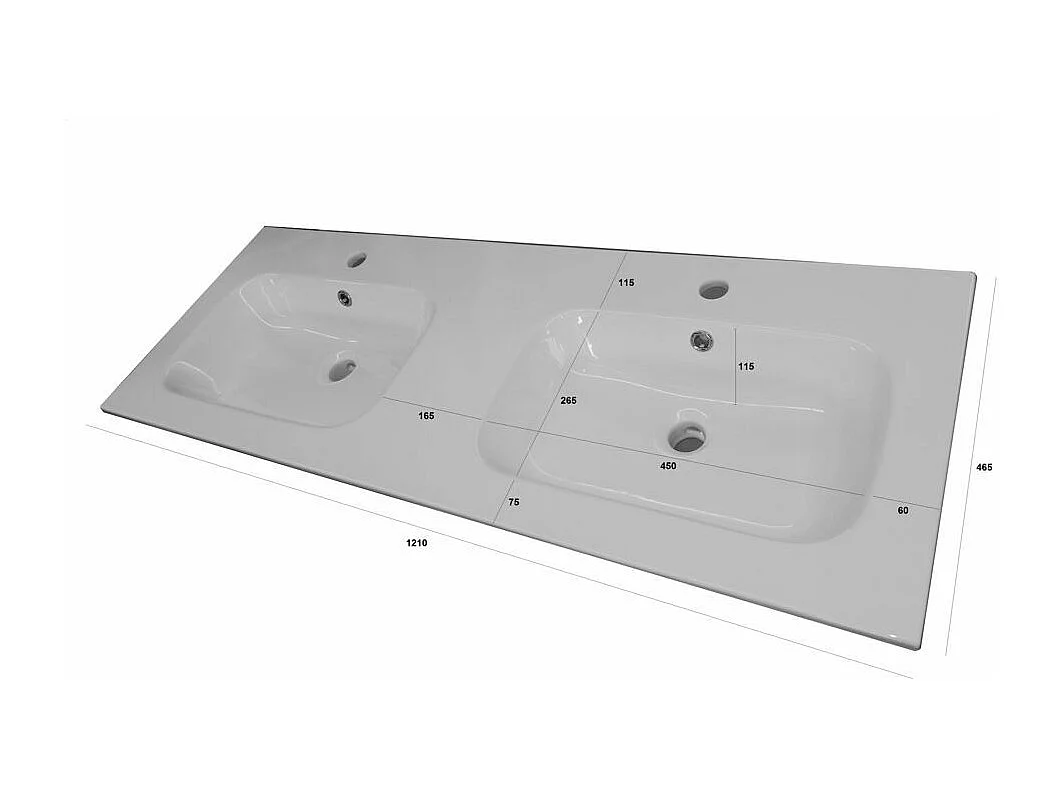 Ensemble de salle de bain double vasque 5 pièces IGEA chêne cendré