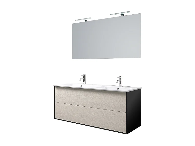 Ensemble de salle de bain double vasque 5 pièces IGEA havane pierre