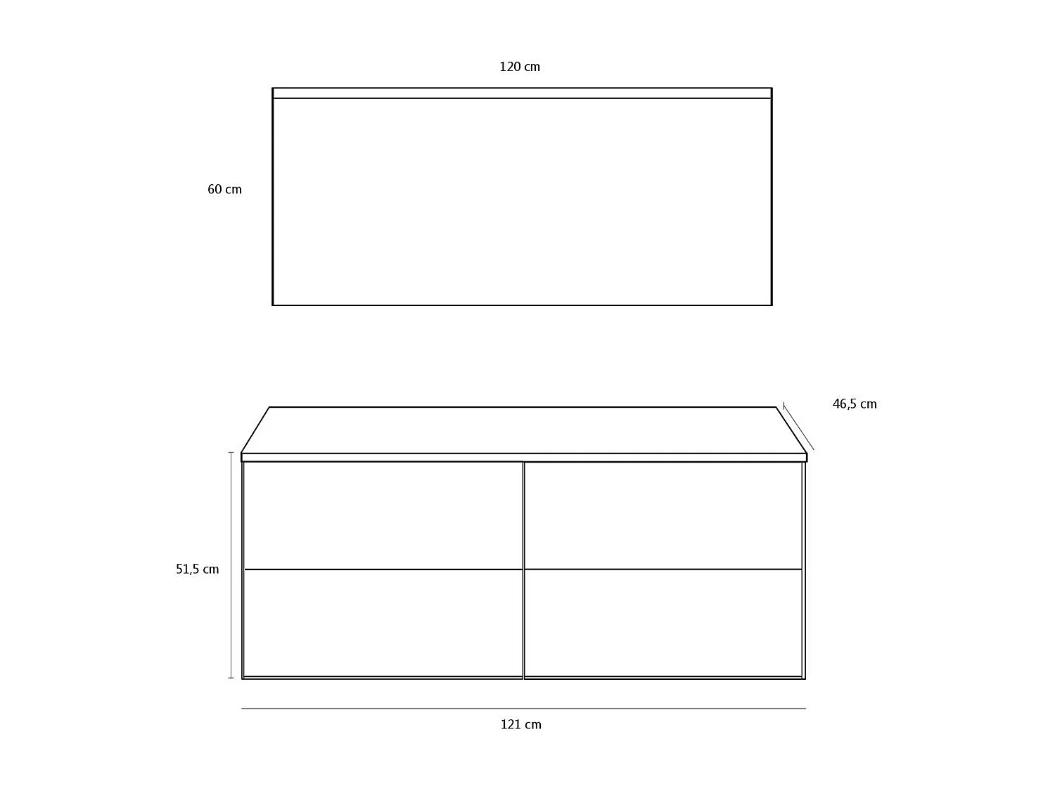 Ensemble de salle de bain double vasque 4 pièces IGEA brun foncé