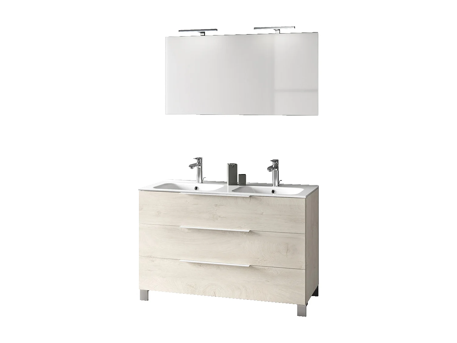 Ensemble double vasque 4 pièces LARISSA chêne alaska