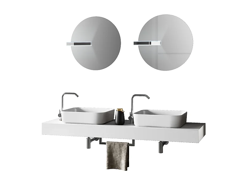 Ensemble de salle de bain double vasque ASTRA blanc