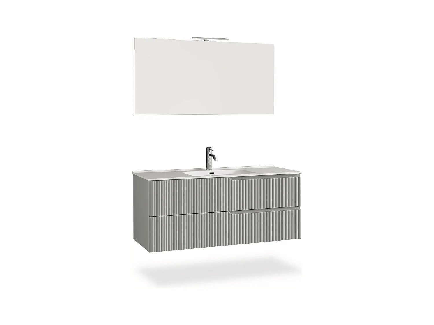 Ensemble salle de bain 4 pièces VENERE gris mat