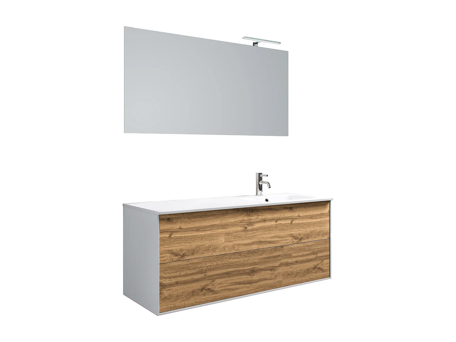Ensemble de salle de bain vasque DX 4 pièces IGEA chêne miel