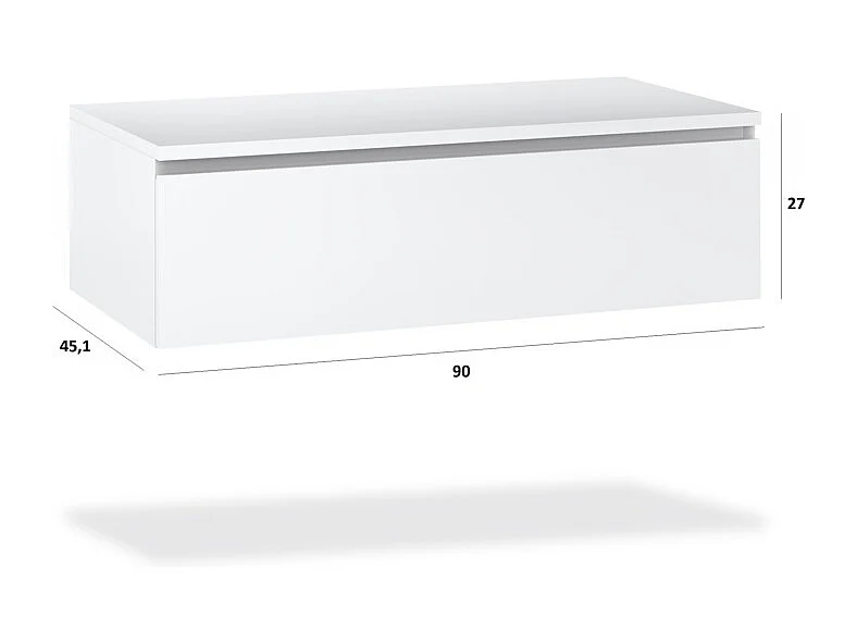 Ensemble de salle de bain  7 pièces ASTRA marbre carrara/chêne miel