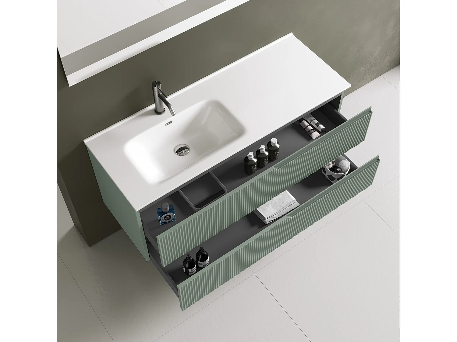 Ensemble salle de bain SX vasque 4 pièces VENERE vert sauge