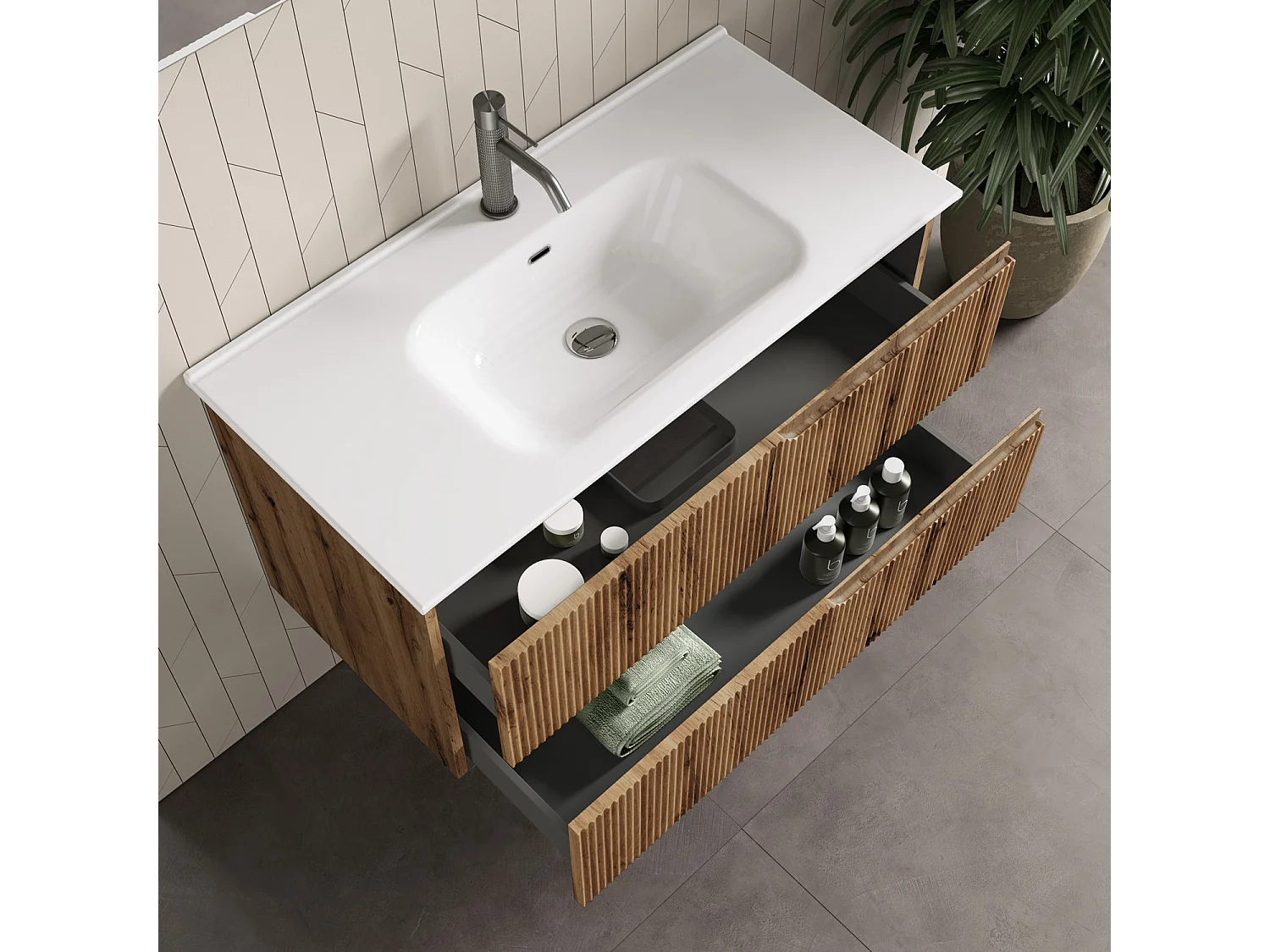 Ensemble salle de bain 4 pièces VENERE Chêne