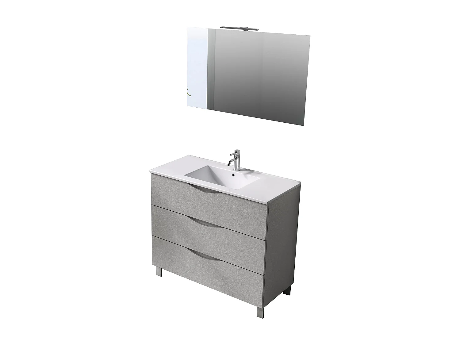 Ensemble de salle de bain 4 pièces PLUTONE blanc