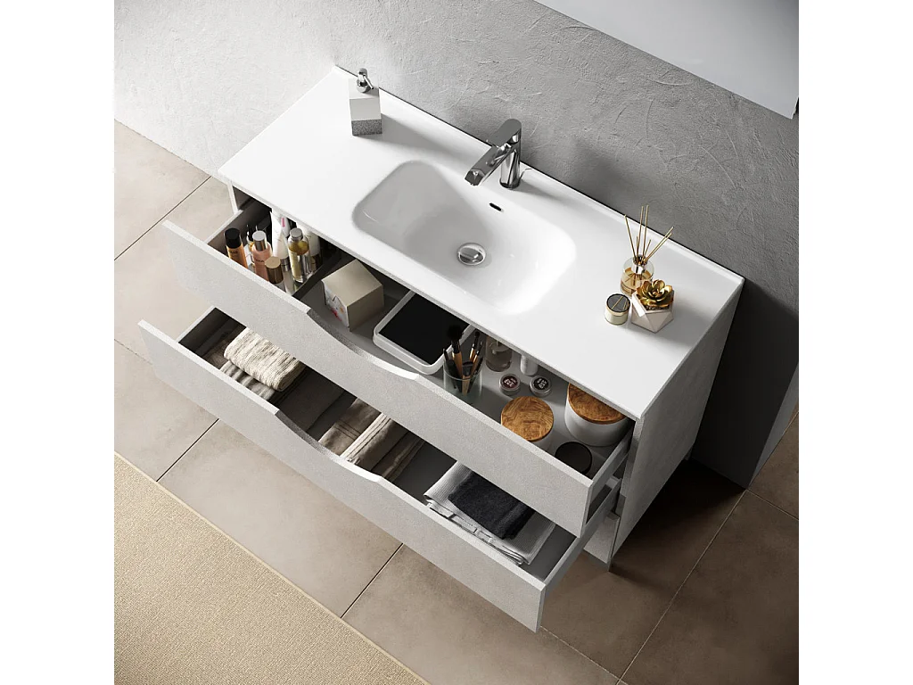 Ensemble de salle de bain 4 pièces PLUTONE blanc