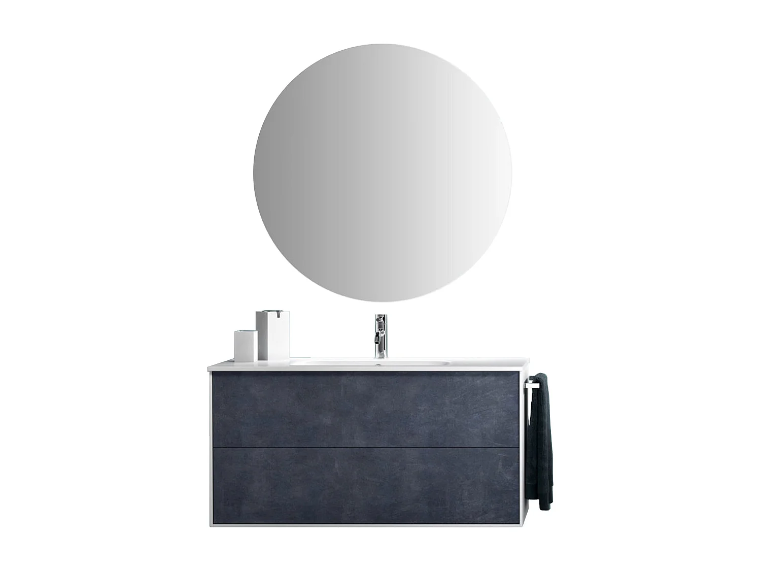 Ensemble de salle de bain 4 pièces IGEA bleu pierre