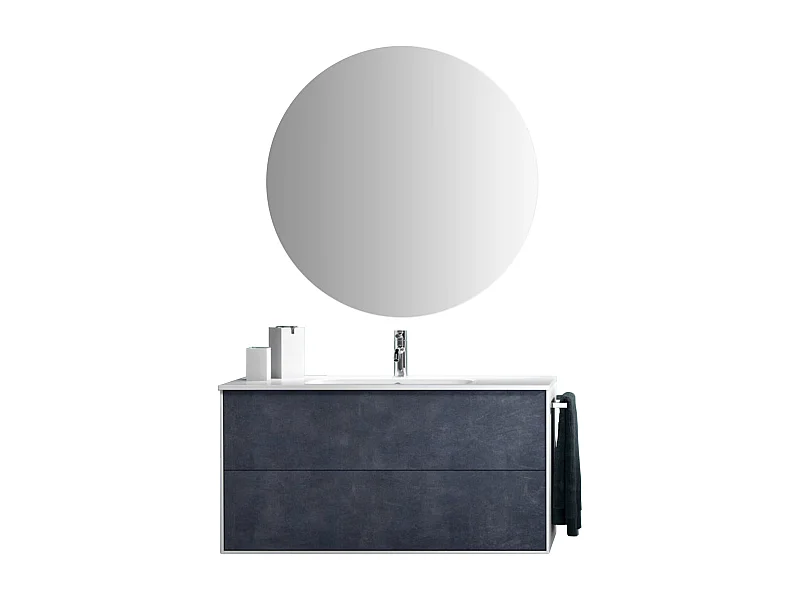 Ensemble de salle de bain 4 pièces IGEA bleu pierre