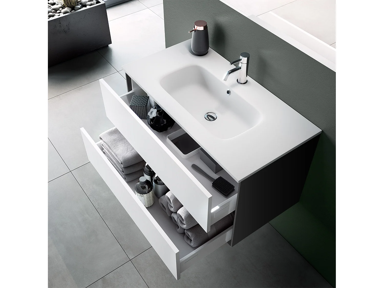 Ensemble de salle de bain 4 pièces IGEA blanc londres