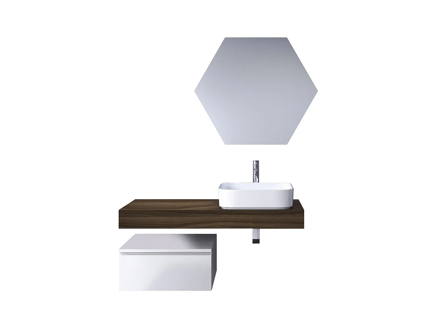 Composizione 4 pezzi ASTRA noce/bianco