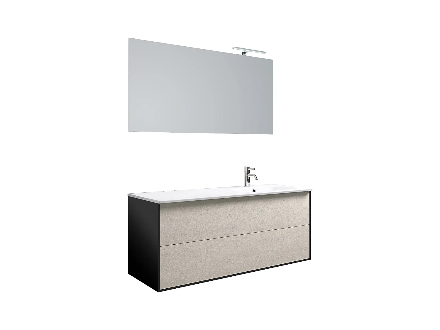 Ensemble de salle de bain vasque DX 4 pièces IGEA havane pierre