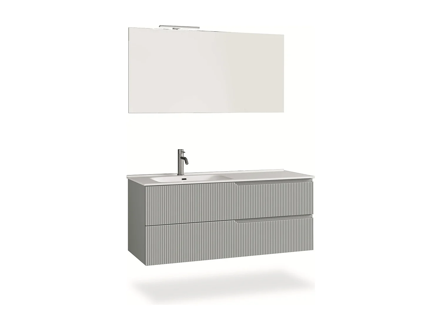 Ensemble salle de bain SX vasque 4 pièces VENERE gris mat