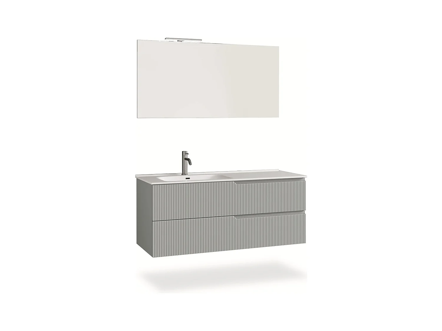 Ensemble salle de bain SX vasque 4 pièces VENERE gris mat