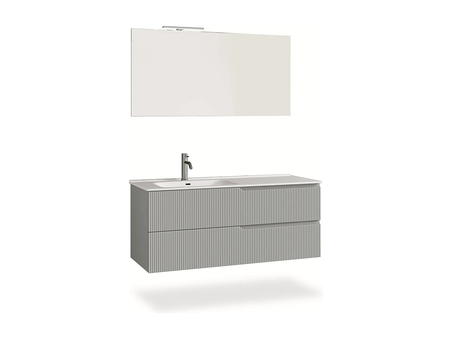 Ensemble salle de bain SX vasque 4 pièces VENERE gris mat