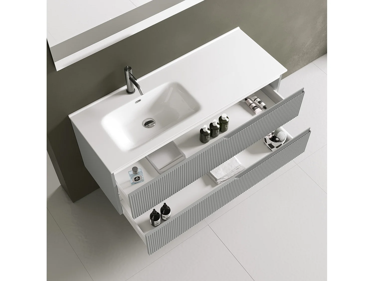 Ensemble salle de bain SX vasque 4 pièces VENERE gris mat