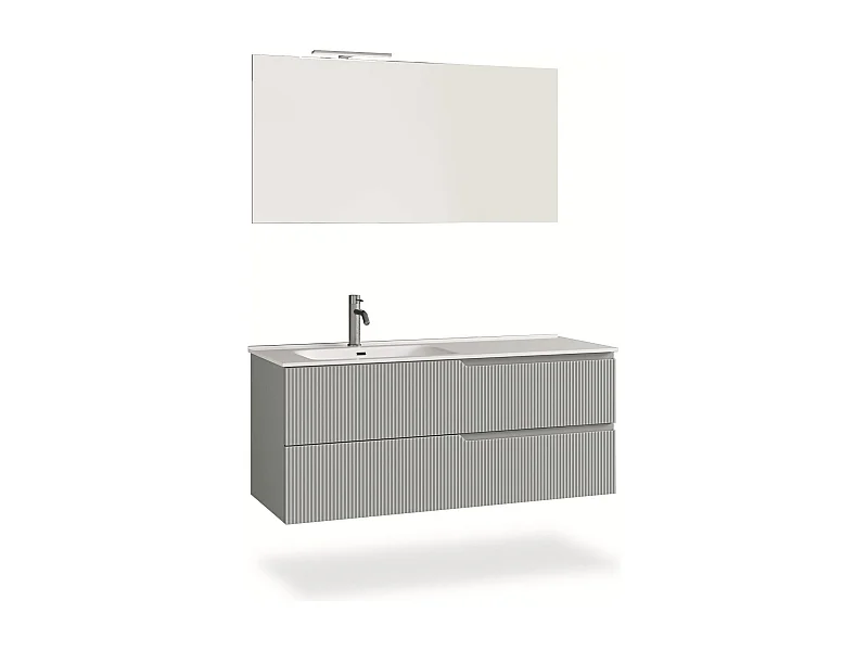 Ensemble salle de bain SX vasque 4 pièces VENERE gris mat