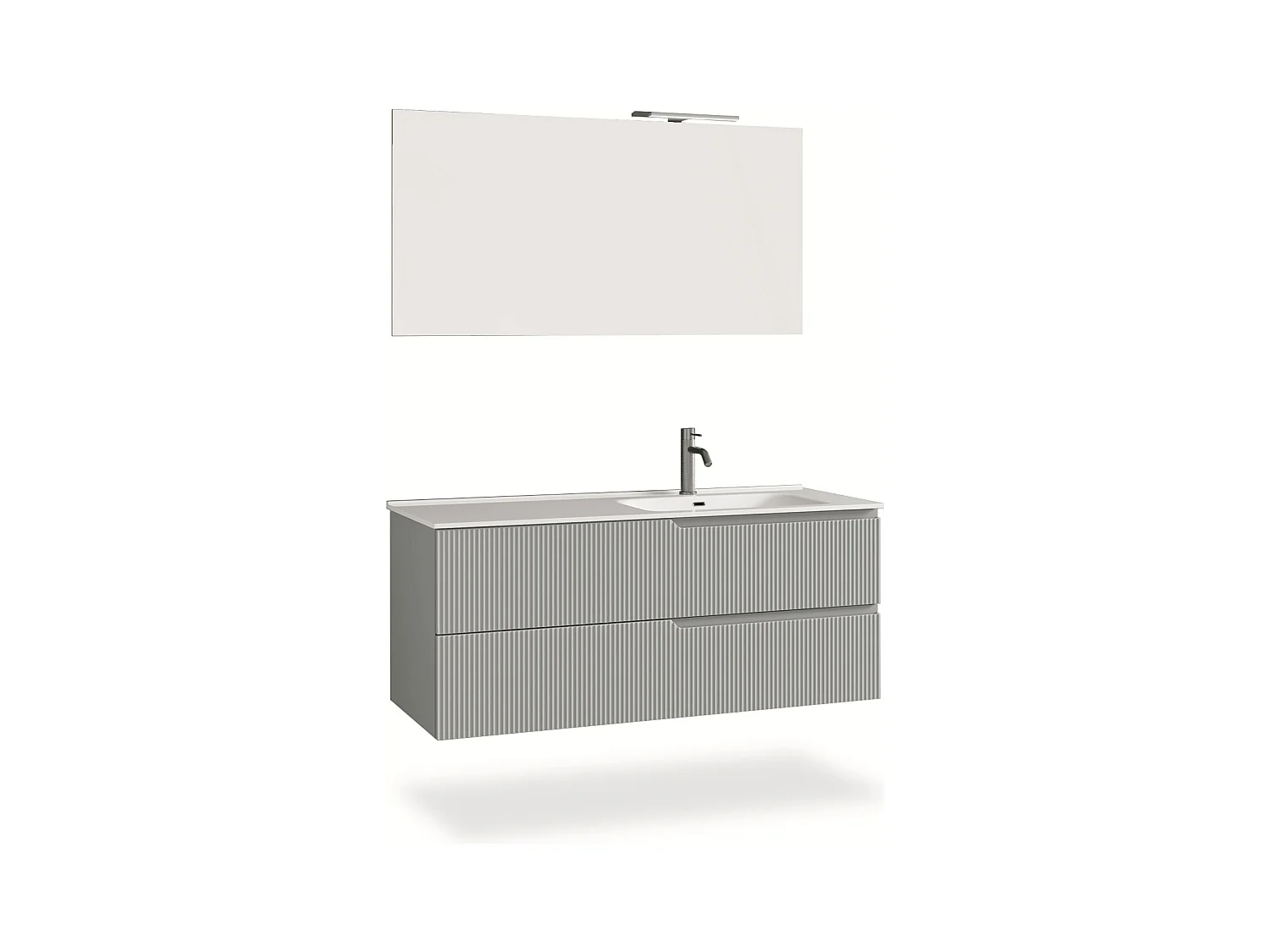 Ensemble salle de bain DX vasque 4 pièces VENERE gris mat