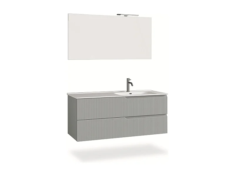 Composizione vasca DX 4 pezzi VENERE grigio opaco