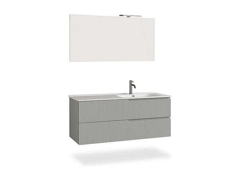 Ensemble salle de bain DX vasque 4 pièces VENERE gris mat