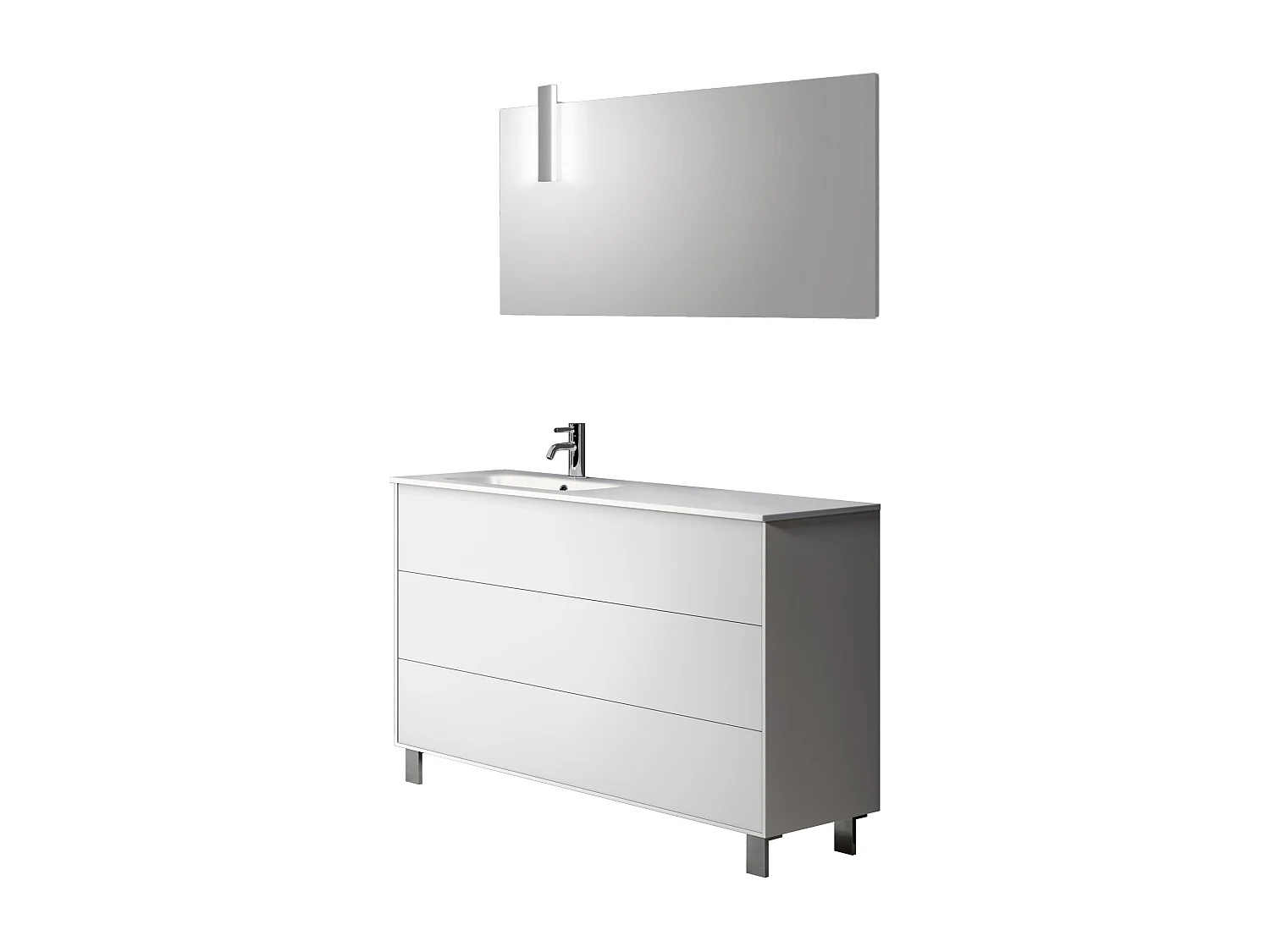 Ensemble de salle de bain vasque SX 4 pièces IGEA blanc mat