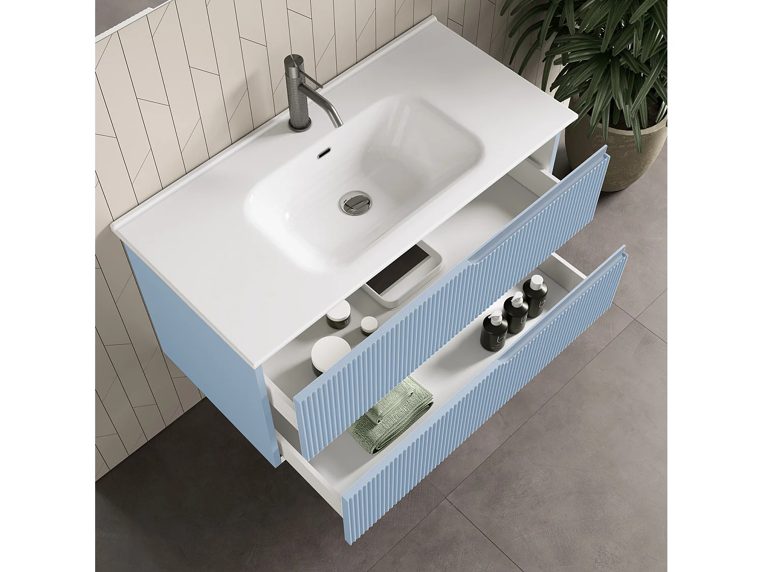Ensemble salle de bain 4 pièces VENERE bleu tiffany
