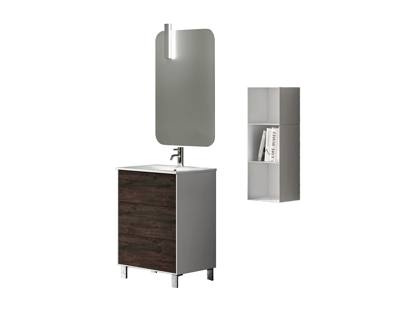 Ensemble de salle de bain 4 pièces IGEA brun foncé